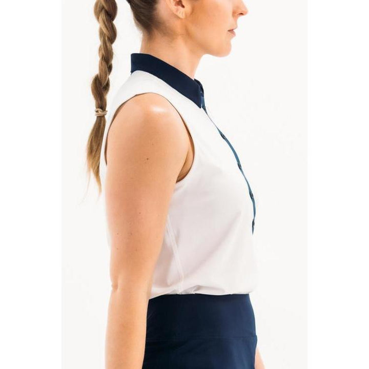 Foray Golf Core 3.0 S/L Polo - White/Navy