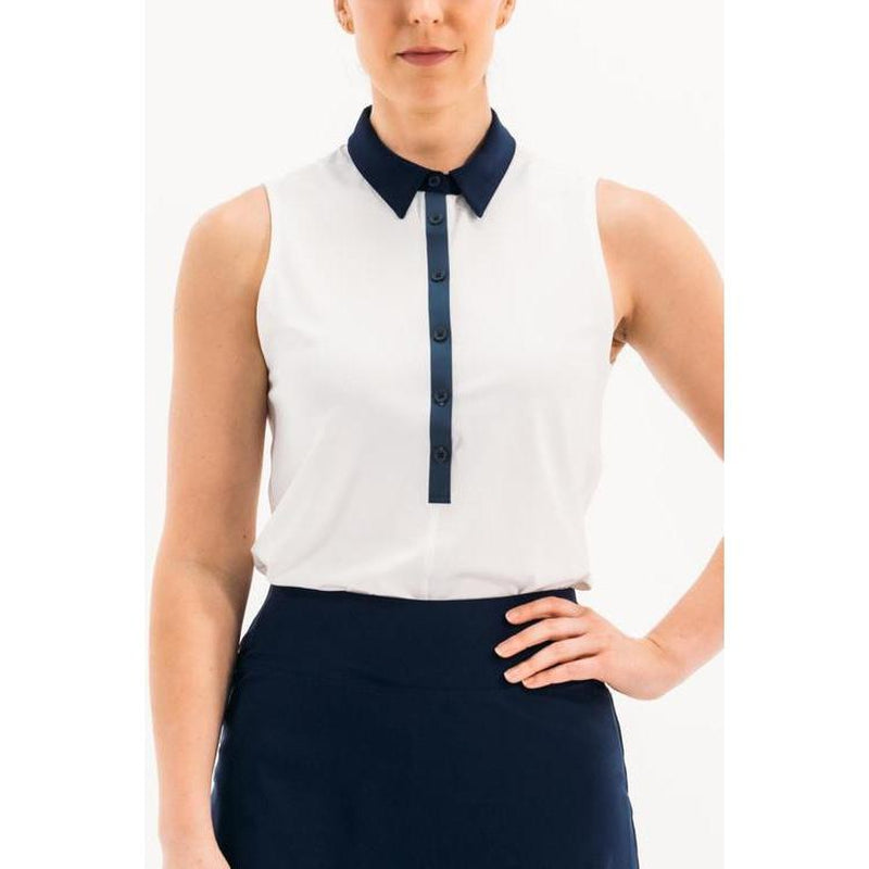 Foray Golf Core 3.0 S/L Polo - White/Navy