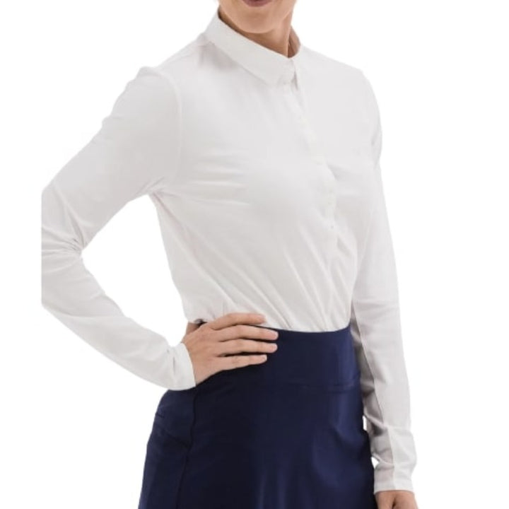 Foray Golf Core L/S Polo (mesh arm) - White