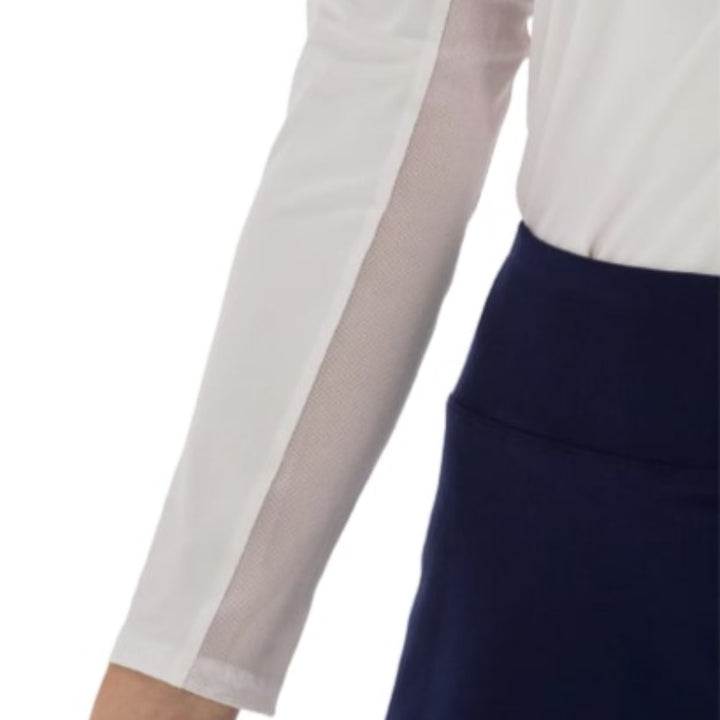 Foray Golf Core L/S Polo (mesh arm) - White