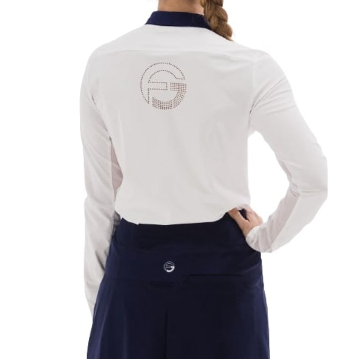 Foray Golf Core L/S Polo (mesh arm) - White /Navy