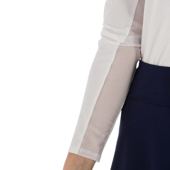 Foray Golf Core L/S Polo (mesh arm) - White /Navy