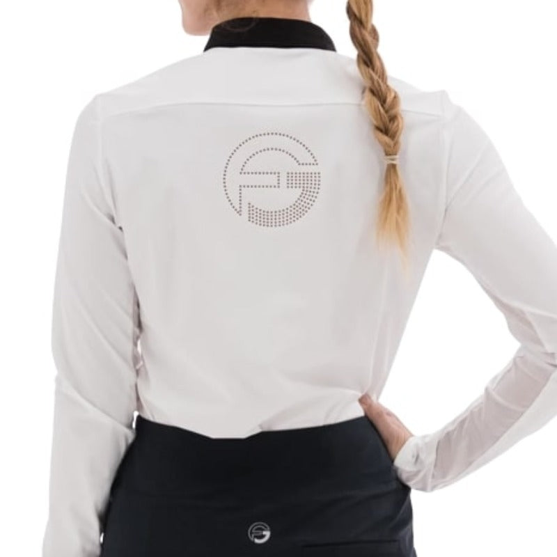 Foray Golf Core L/S Polo (mesh arm) - White/Black