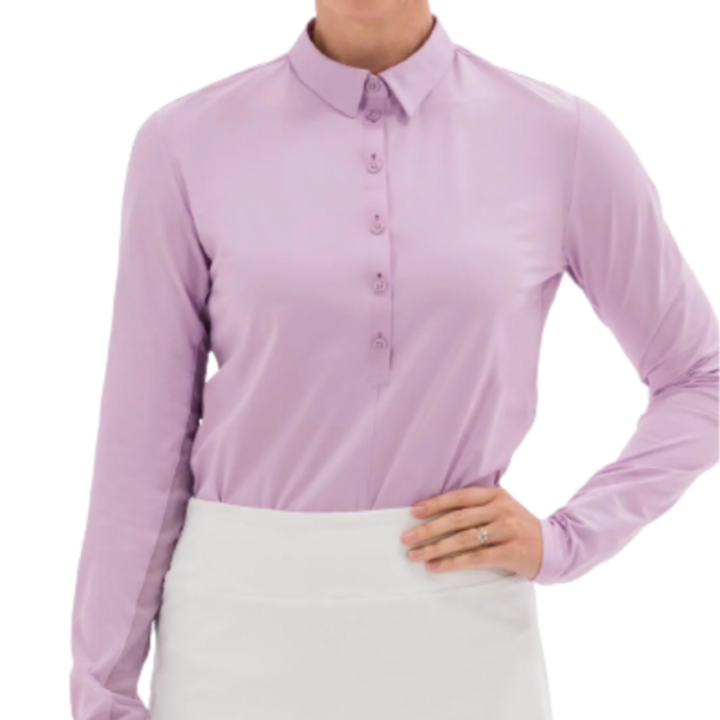 Foray Golf Core L/S Polo(mesh arm)- Purple Rose
