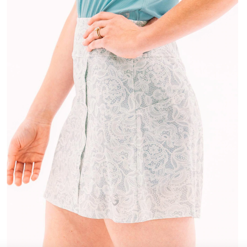 Foray Golf Divine Lace Print Skort - Blue/White