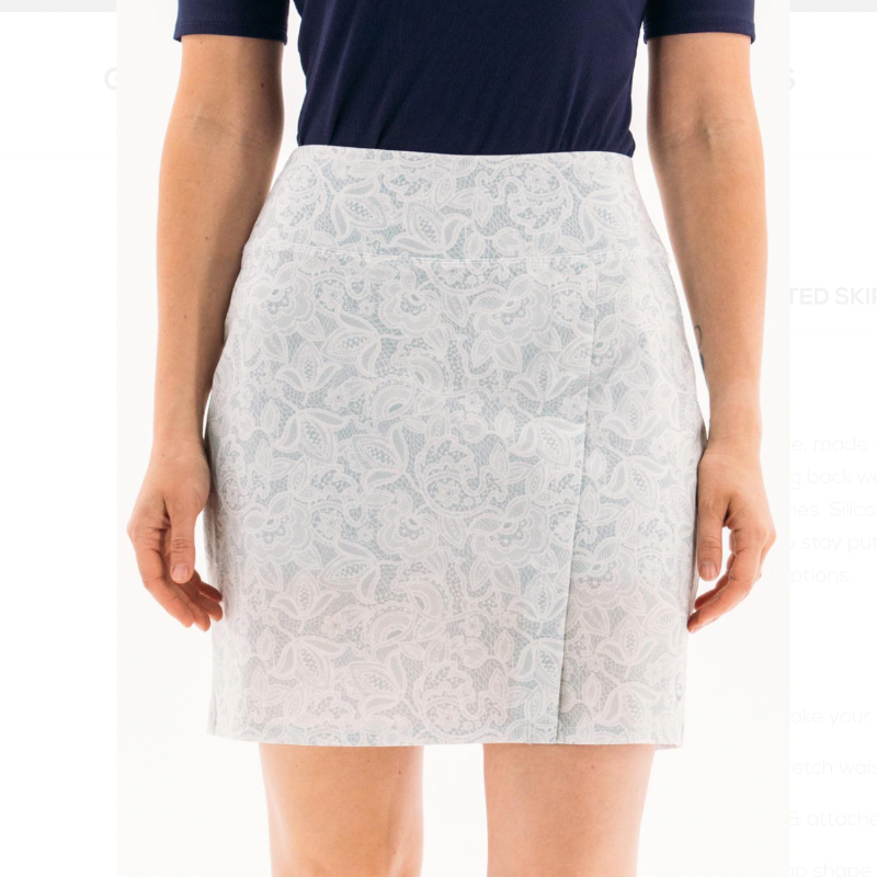 Foray Golf Divine Lace Print Skort (Tall)- Blue/White