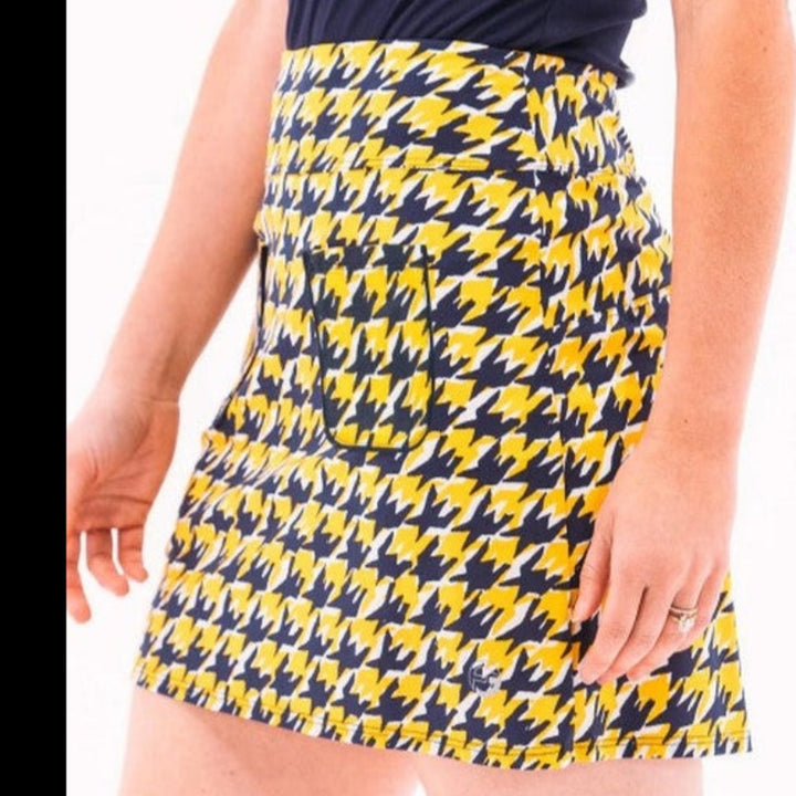 Foray Golf Houndstooth Skort - Yellow