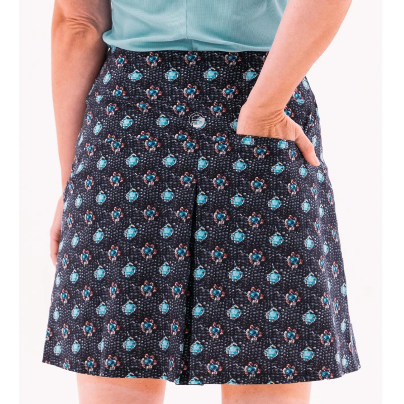 Foray Golf Lux Jewel Print Skort - Navy