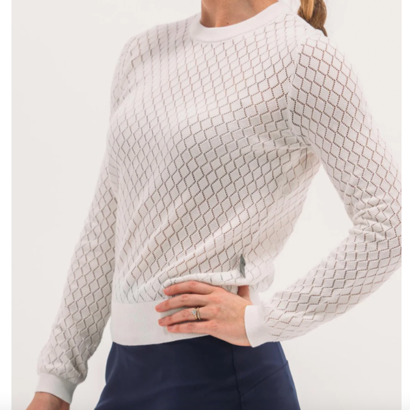 Foray Golf Pointelle Sweater - White