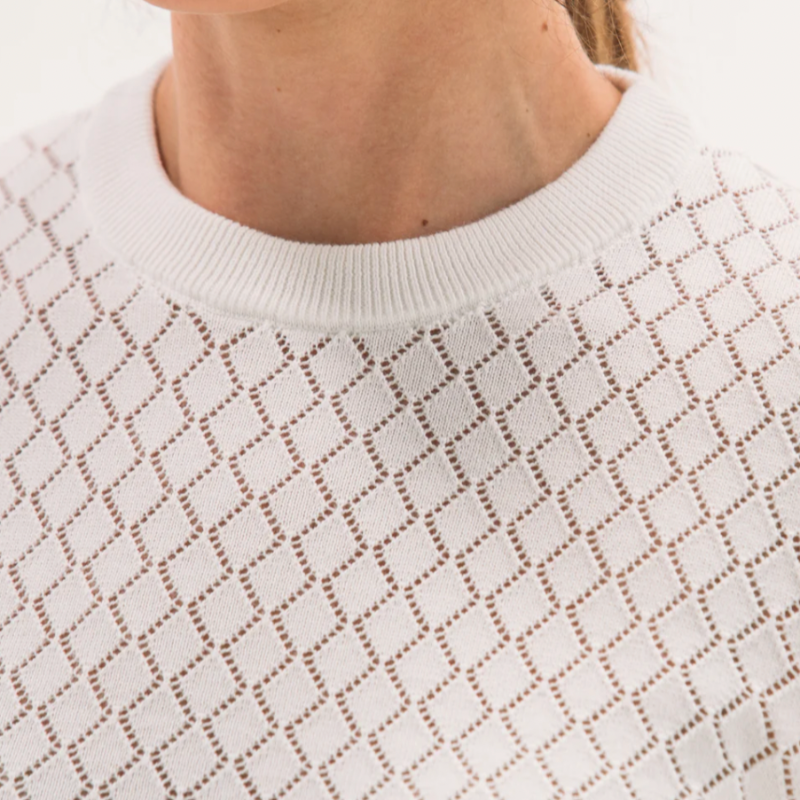 Foray Golf Pointelle Sweater - White