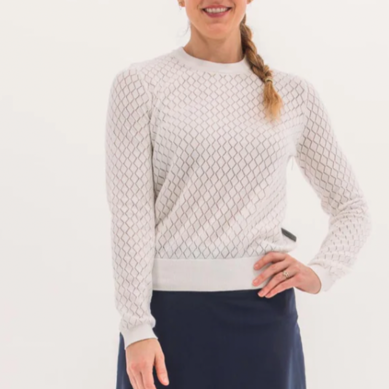 Foray Golf Pointelle Sweater - White