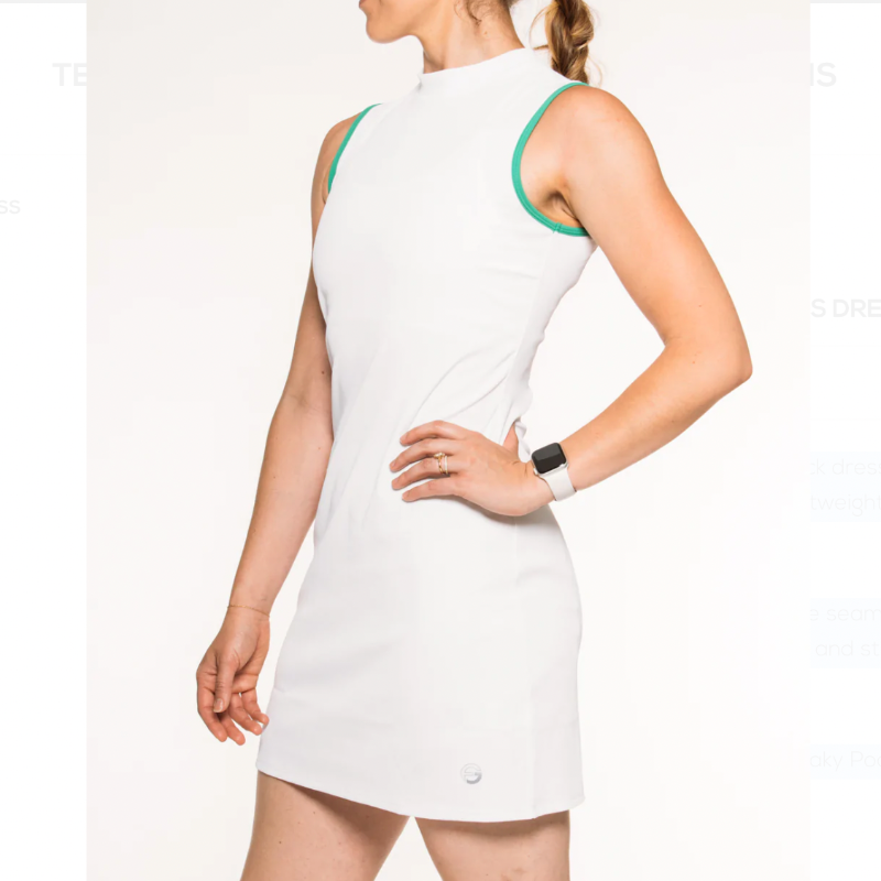 Foray Golf Rib Tennis Dress - White/Green