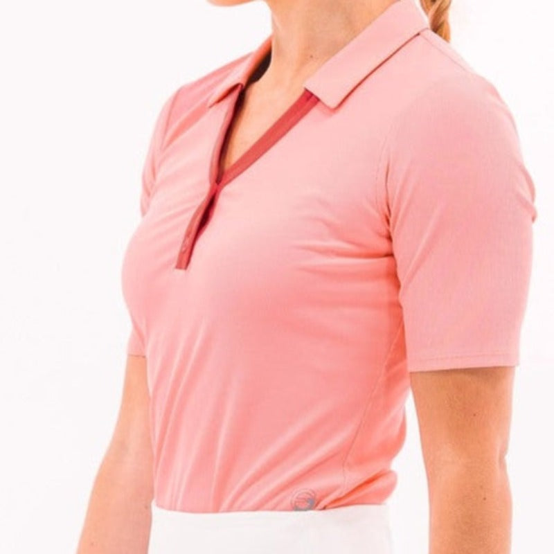 Foray Golf V-Neck S/S Polo - Pink