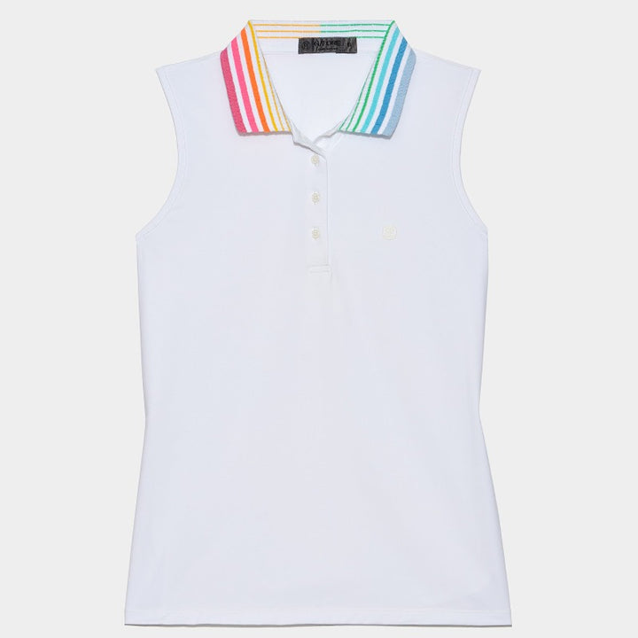 G/FORE Pleated Collar S/L Polo - Snow