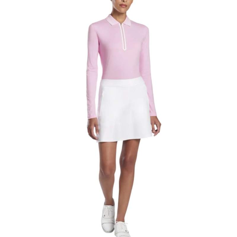 G/FORE Featherweight Zip L/S Polo - Pink