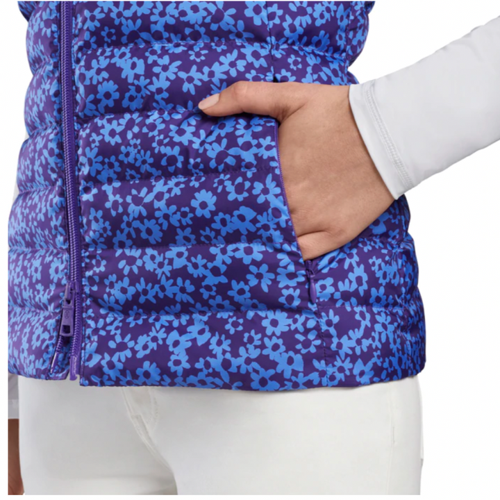 G/FORE Floral Print Puffer Vest - Violet