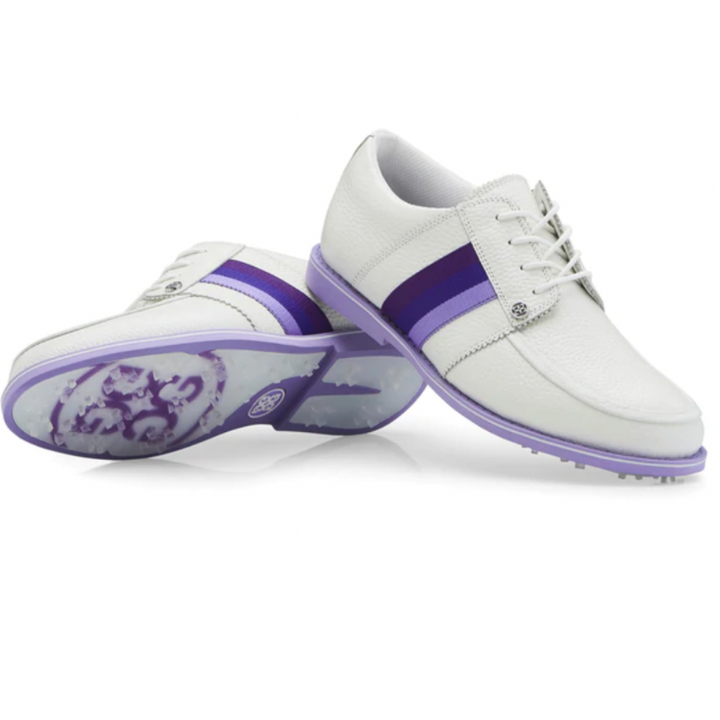 G/FORE Grosgrain Gallivanter Golf Shoe - Snow/Amethyst