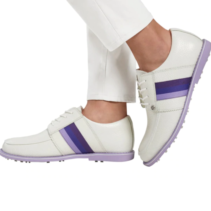 G/FORE Grosgrain Gallivanter Golf Shoe - Snow/Amethyst