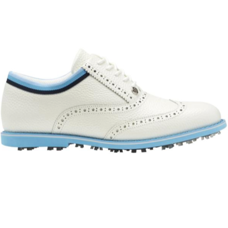 G/FORE Women's Golf Full Grain Leather Shoes - White/Blue – Open Court