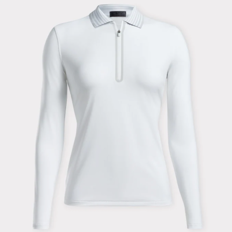 G/Fore Silky Tech L/S Zip Polo - Snow