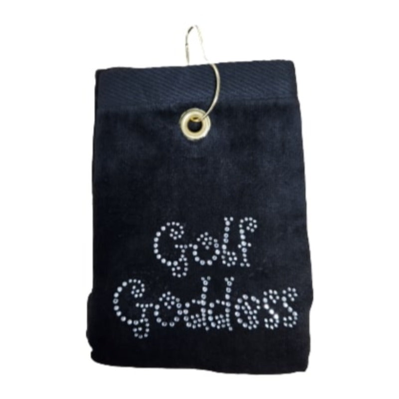 Navika Golf Towel - Black - Golf Goddess