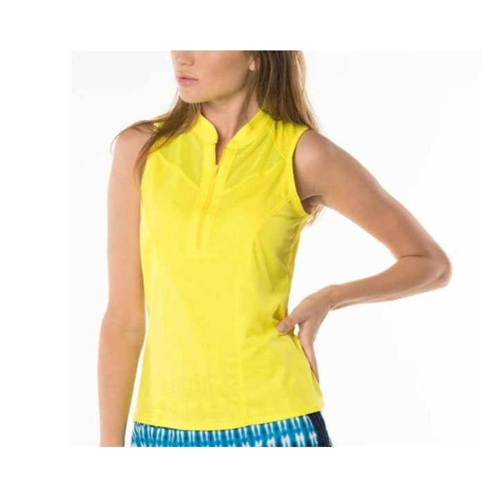 Lucky In Love Tempo Zip Tank-Yellow