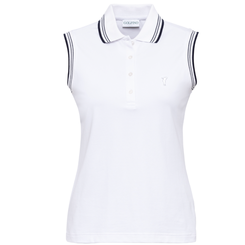 Golfino Maura S/L Polo - White/Stripe