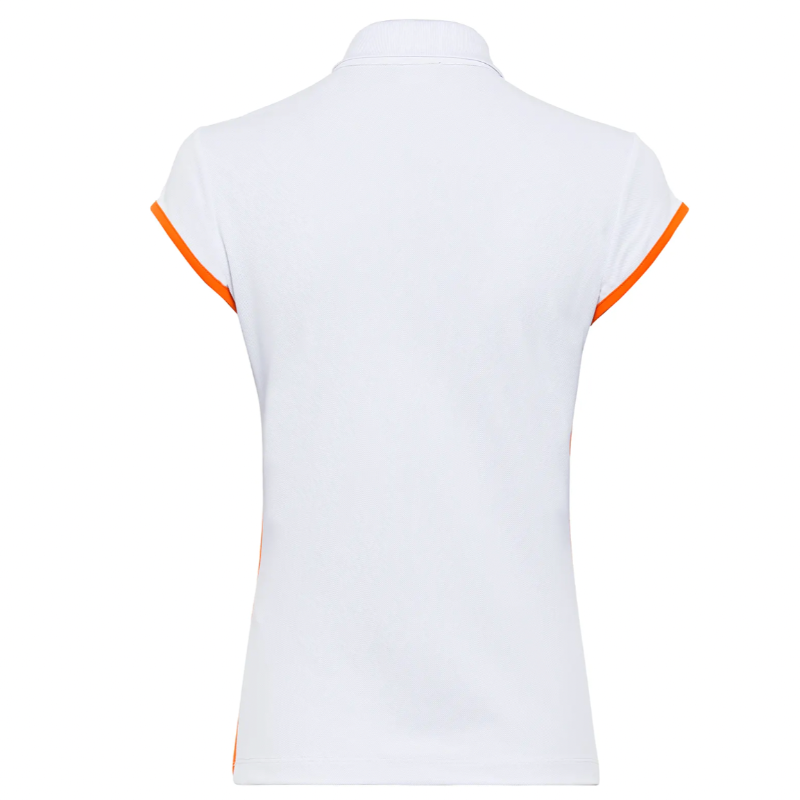 Golfino Natural Light Cap Sleeve Polo - White/Orange