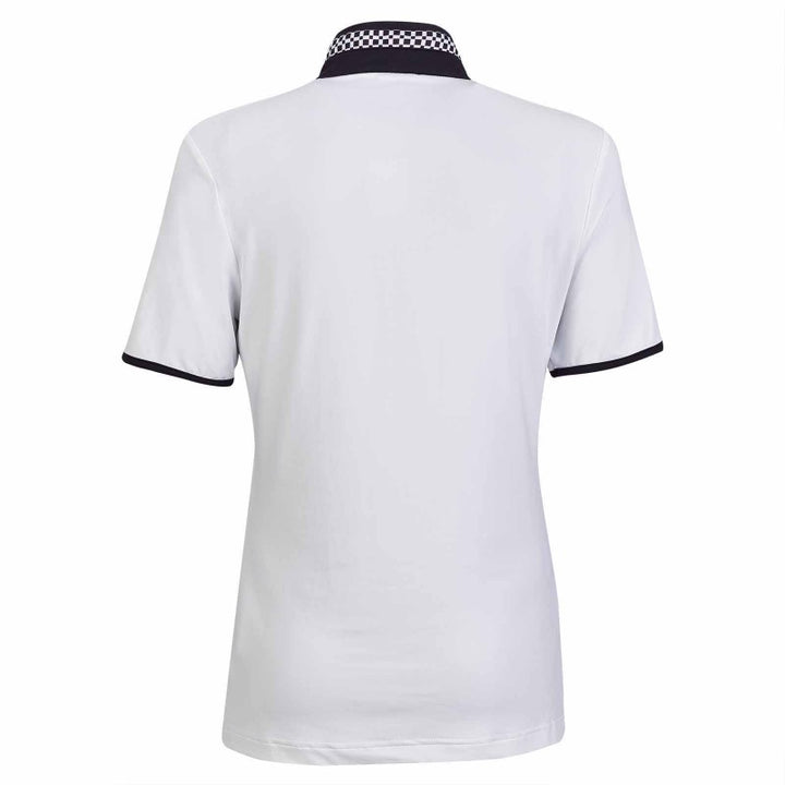 Golfino S/S Racing Troyer Polo Top - Optic White