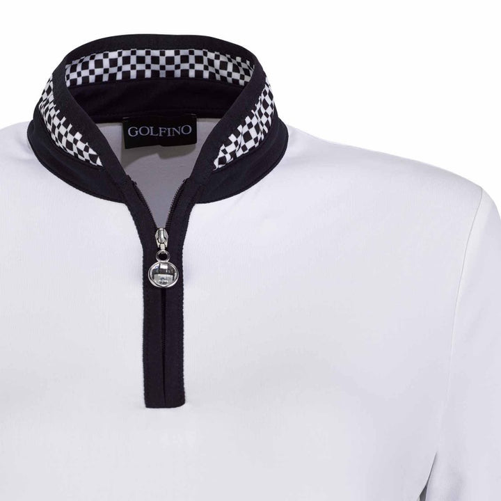 Golfino S/S Racing Troyer Polo Top - Optic White