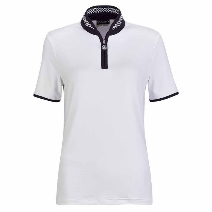 Golfino S/S Racing Troyer Polo Top - Optic White