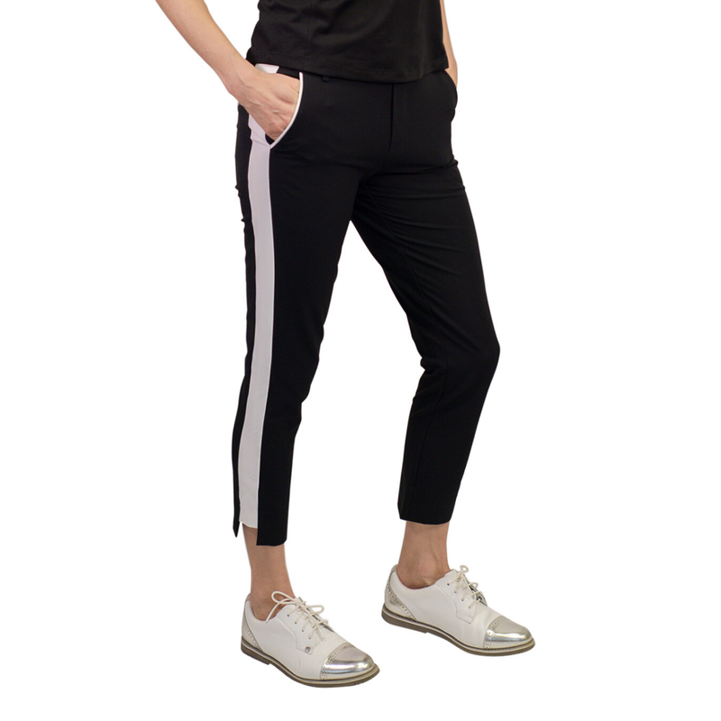 Golftini Ankle Pant - Black/White Stripe