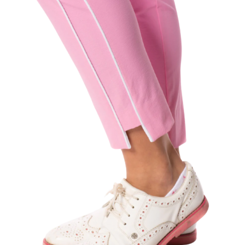 Golftini Ankle Pant - Bubble Gum Pink/White