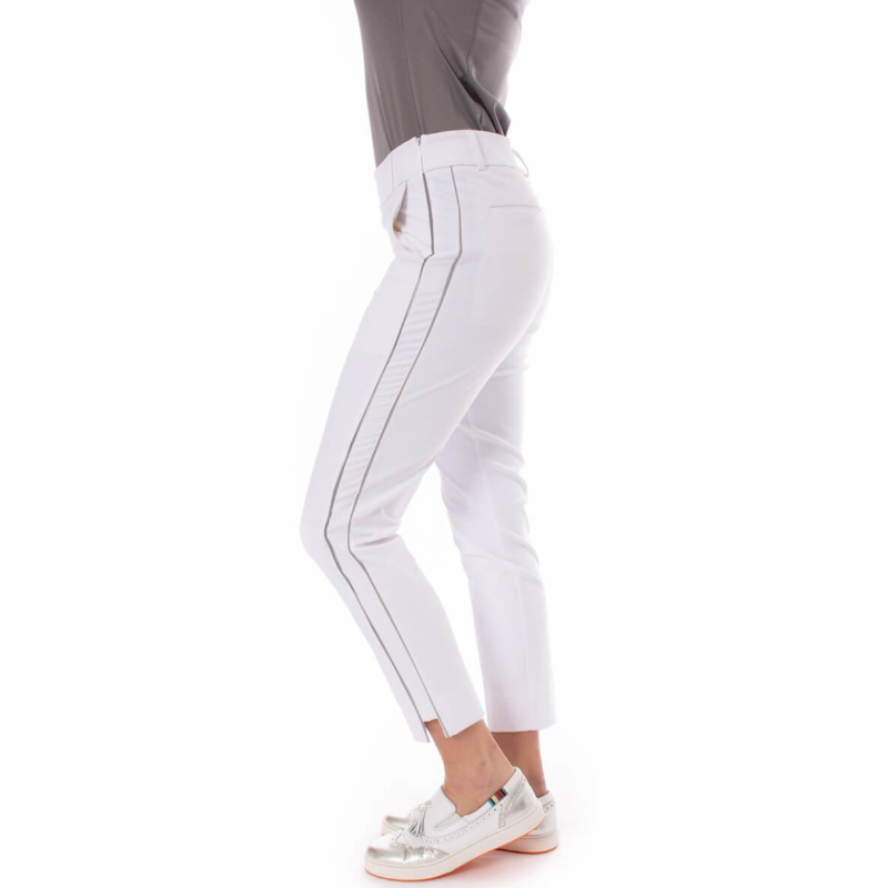 Golftini Ankle Pant - White/Silver Stripe