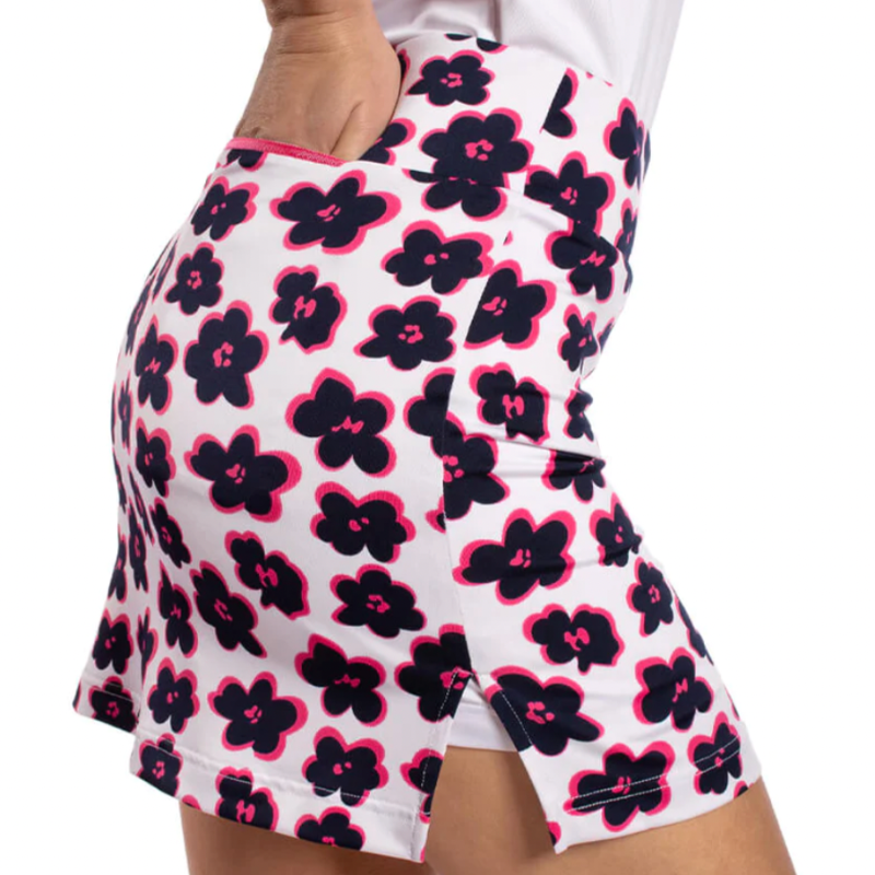 Golftini Beach Bum Pull-On Skort (17.5")- Navy/Pink/White