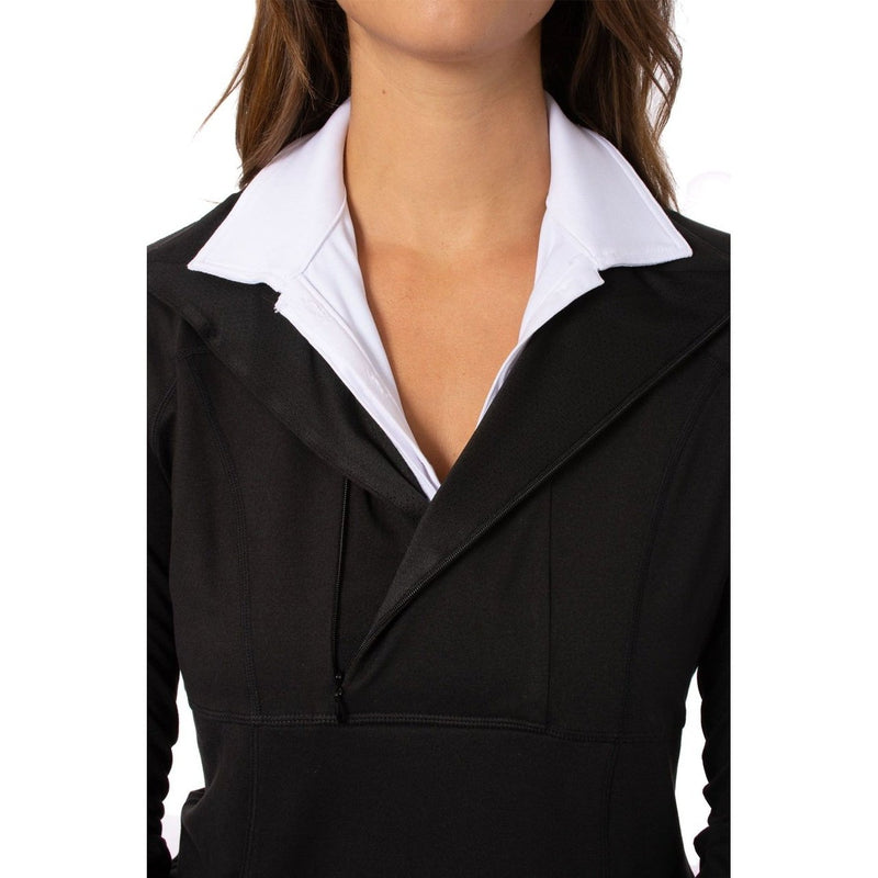 Golftini Contrast Quarter Zip - Black/White