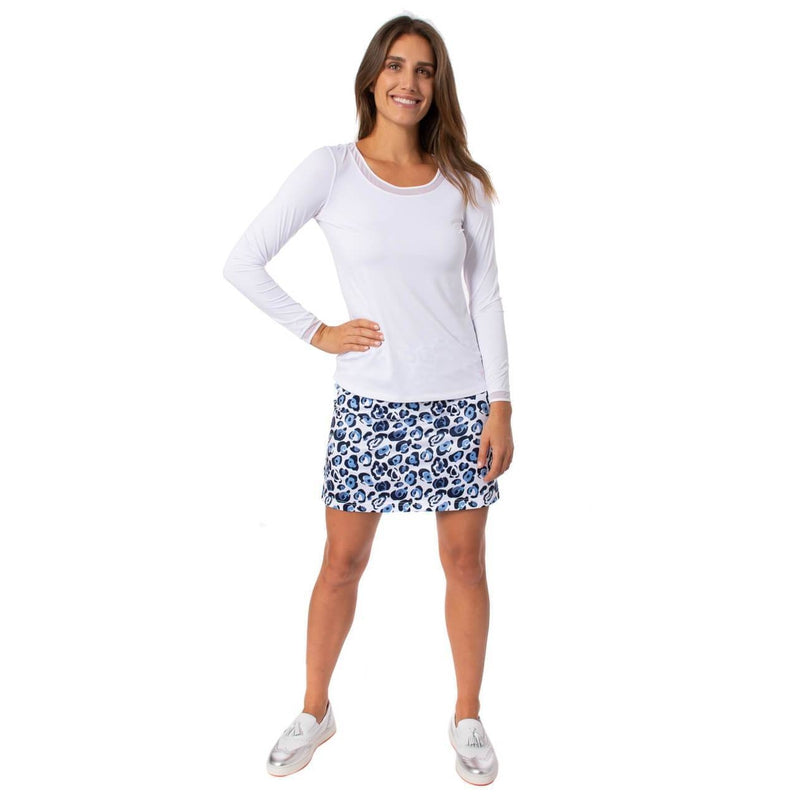 Golftini Cyclone Pull-On Skort 18" - Blue/White