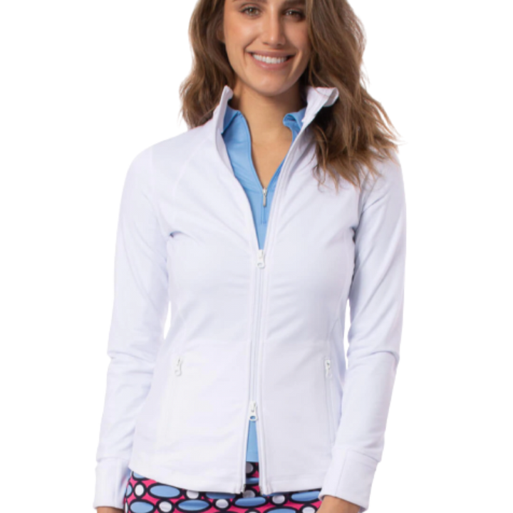 Golftini Double Zip Tech Jacket - White