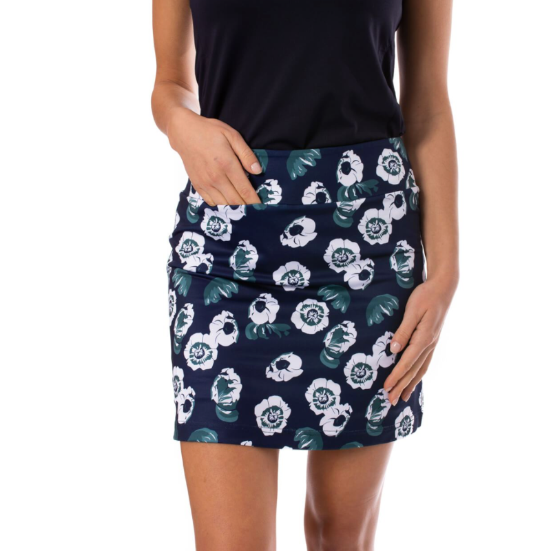 Golftini Night Moves Pull-On Skort -Navy/Floral