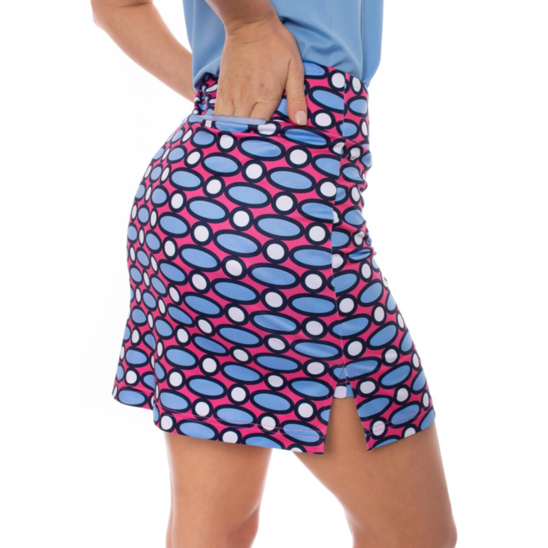 Golftini Rock N'Roll Pull-On Skort -Pink/Blue/White