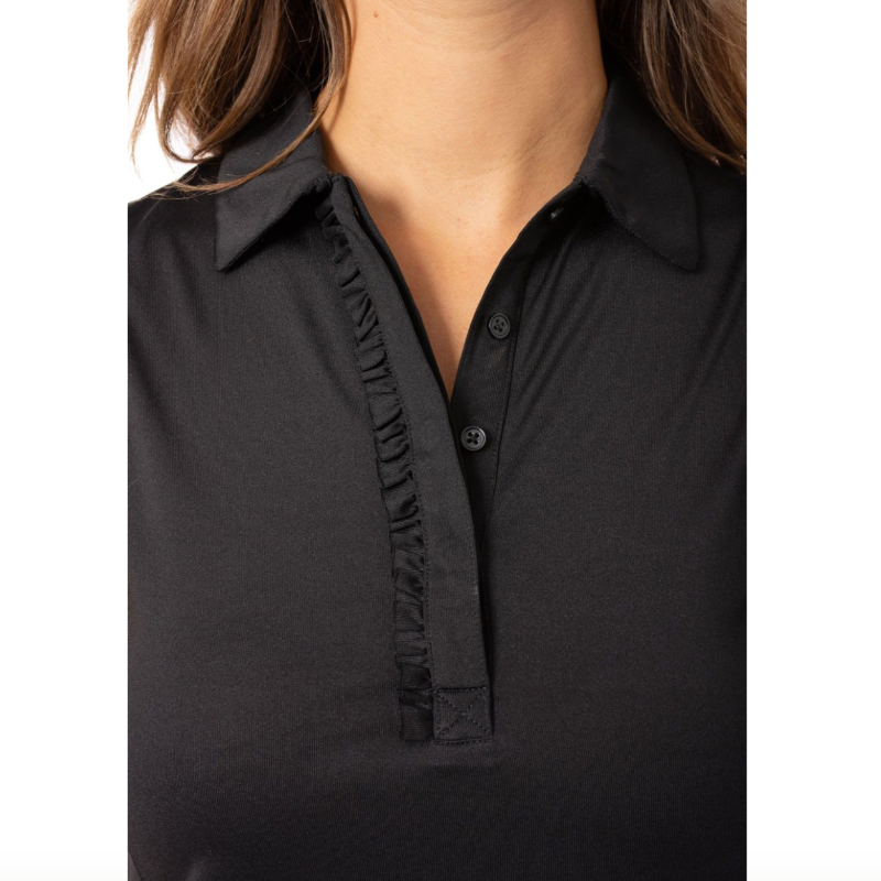 Golftini S/L Ruffle Tech Polo - Black