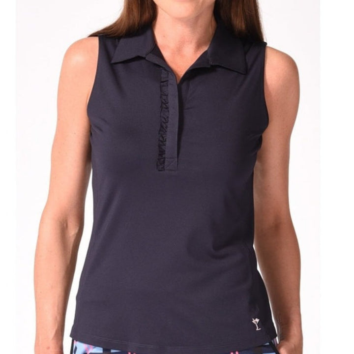 Golftini S/L Ruffle Tech Polo - Navy