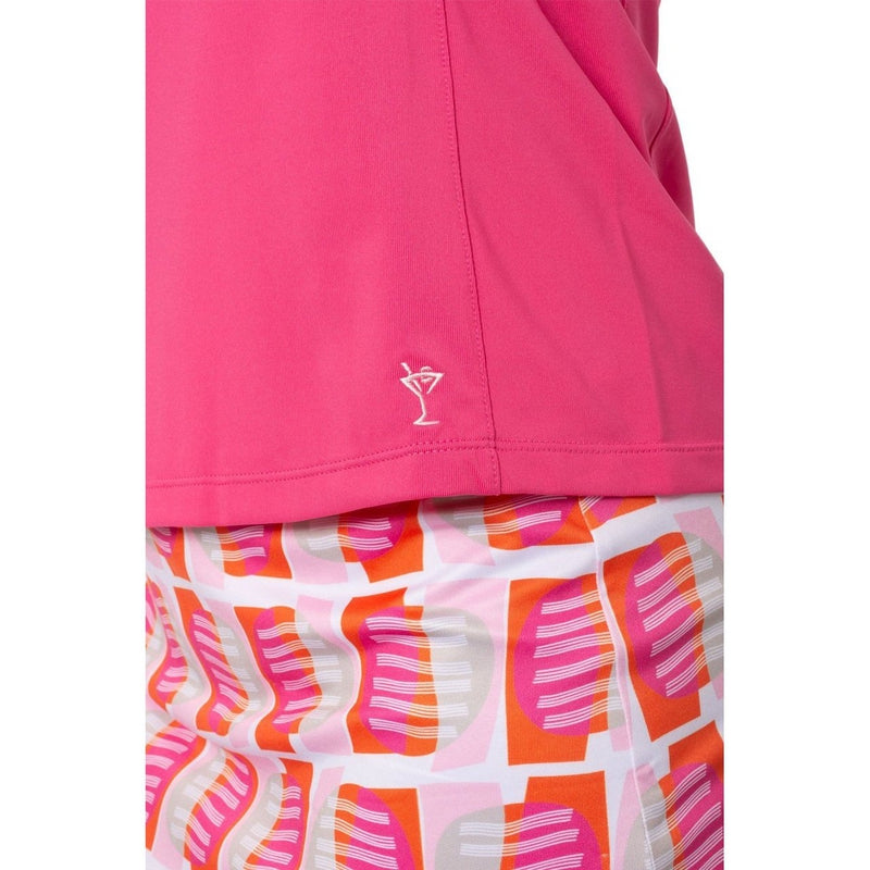 Golftini S/L Zip Tech Polo - Hot Pink