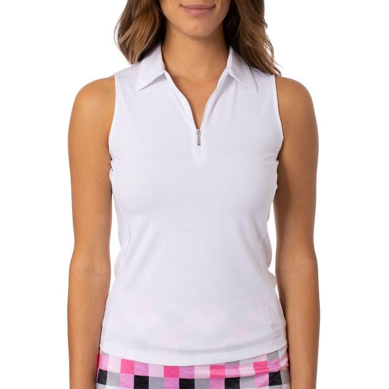 Golftini S/L Zip Tech Polo - White