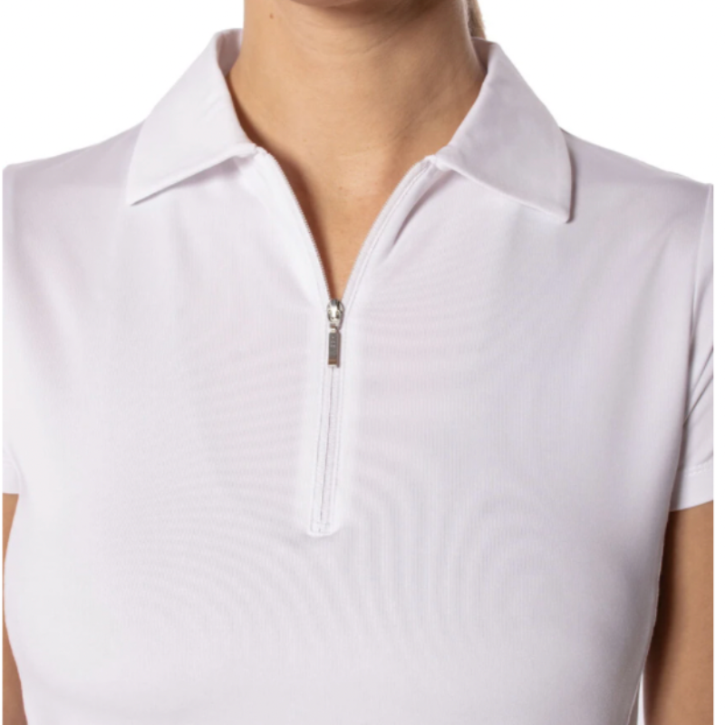 Golftini S/S Zip Tech Polo - White