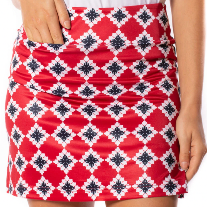 Golftini Serendipity Pull-On Skort - Red/White/Navy