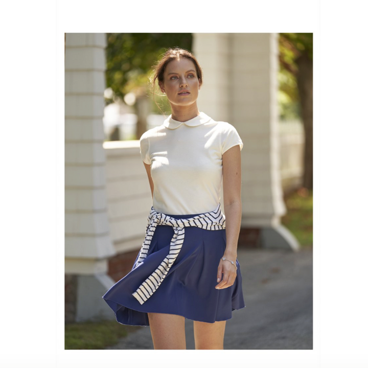 Hedge Darrow Boxpleat Skort - Navy