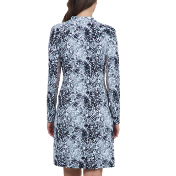 IBKUL Evie L/S Mock Neck Dress - Black/White