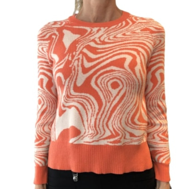 Alashan Cashmere Swirl Sweater - Sherbet/Ivory