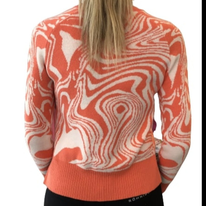 Alashan Cashmere Swirl Sweater - Sherbet/Ivory